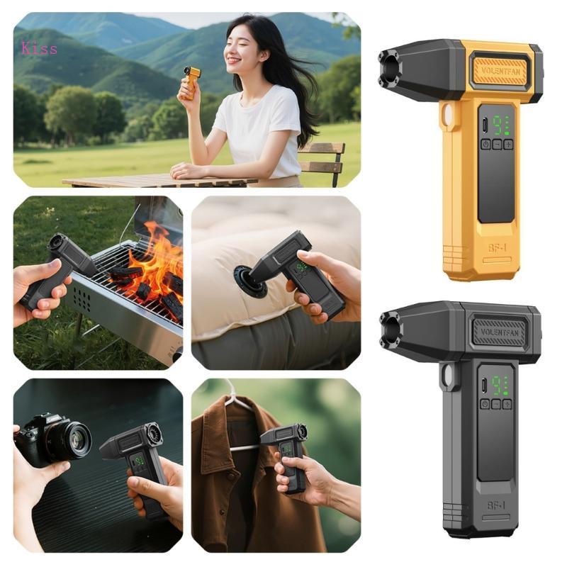 Kiss Camping Blower การตั้งค่าความเร็ว 9 ระดับ ไฟ LED ทํางานสําหรับทําความสะอาดแป้นพิมพ์คอมพิวเตอร์