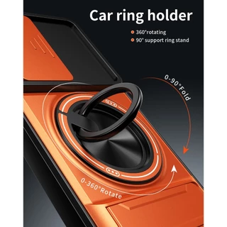 สําหรับRealme 14 14T 15 15T Pro Plus C85 2025 เคสโทรศัพท์กล้องเลนส์เลื่อนผู้ถือหน้าต่างปลอกRealme14 Realme14T Realme15Pro Realme15Tแหวนวงเล็บคู่กันกระแทกปกหลัง