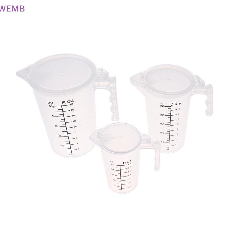 WEMB 100/250/500ML ถ้วยตวงเหยือกใสเบเกอรี่แป้งครัวน้ําพร้อมฝาปิดใหม่