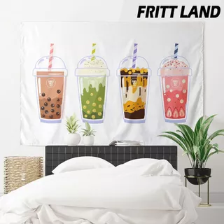 น่ารักมุกนมชาเครื่องดื่มเครื่องดื่มร้านร้านอาหารตกแต่งตกแต่งโปสเตอร์พื้นหลังผนังผ้าพรมพรมผ้าศิลปะ