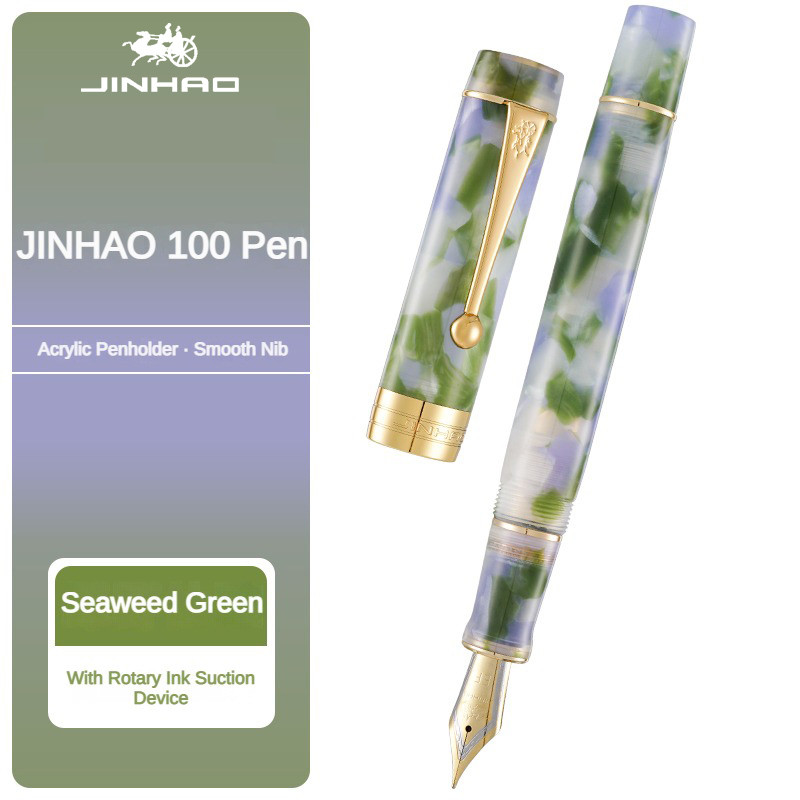 Jinhao 100 Centennial เรซิ่น Fountain ปากกา EF/F M/Bent Nib Golden Clip Business Office School Suppl