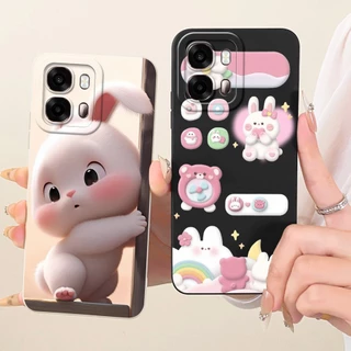 สําหรับ OPPO A6s 5G กรณี CPH2789 ออกแบบใหม่น่ารักการ์ตูนกระต่ายซิลิโคนเหลวนุ่มกันกระแทกสําหรับ OPPO A6s 4G CPH2815 กันชน