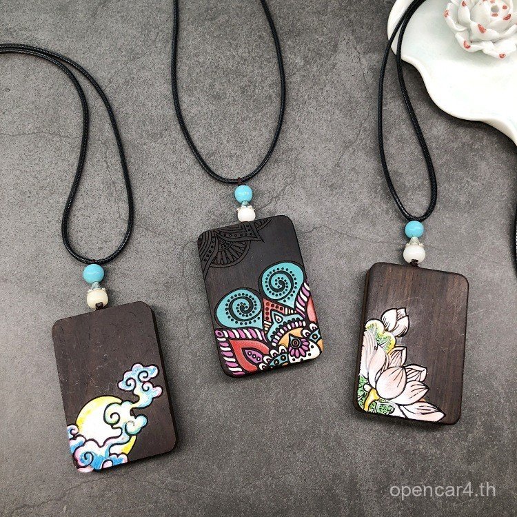 สร้อยคอมาเนียติก สไตล์เรโทรศิลปะ ebony hand-painted เหมาะสำหรับผู้ชายและผู้หญิง