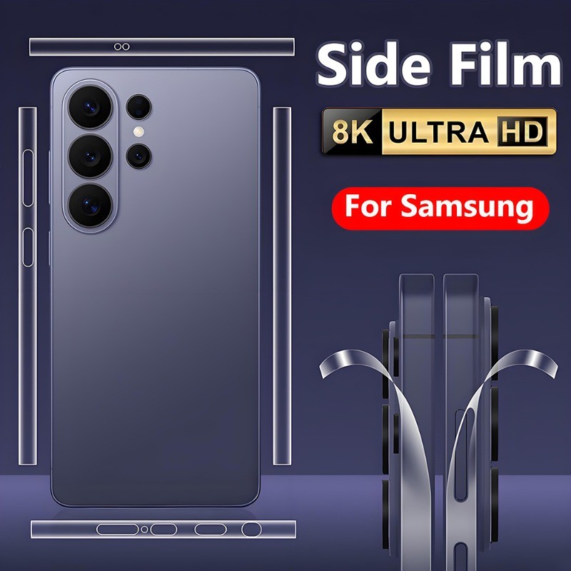 ฟิล์มกันรอย ขอบข้าง ฟิล์มไฮโดรเจล TPU แบบใส บางพิเศษ สำหรับ Samsung Galaxy S23 S24 S25 S26 Ultra
