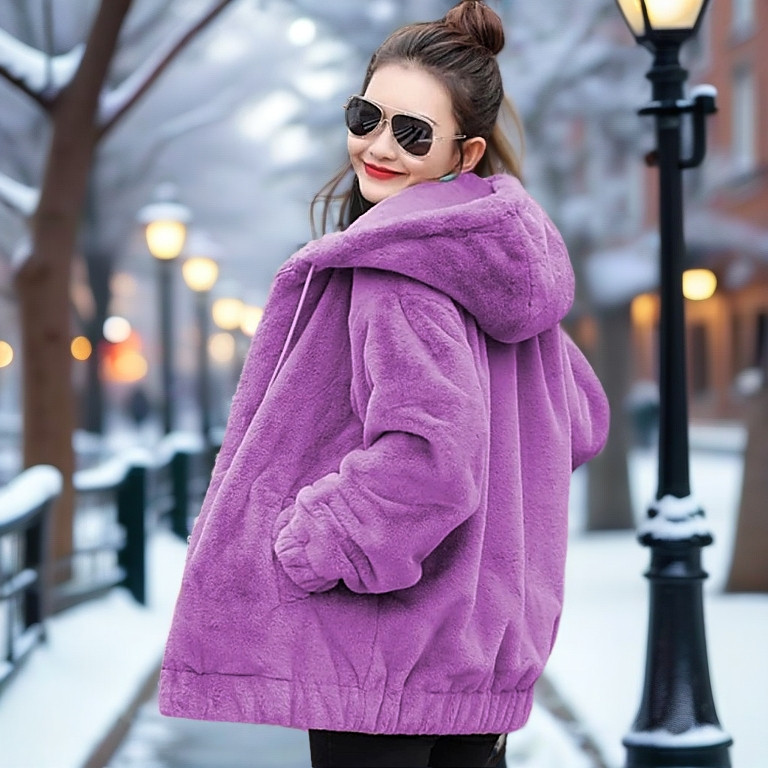พรีเมี่ยมหนานุ่มแมวขน Sherpa Hoodie Jacket / ผู้ชายและผู้หญิง Sherpa Fur Jacket / Sherpa Zipper Jack