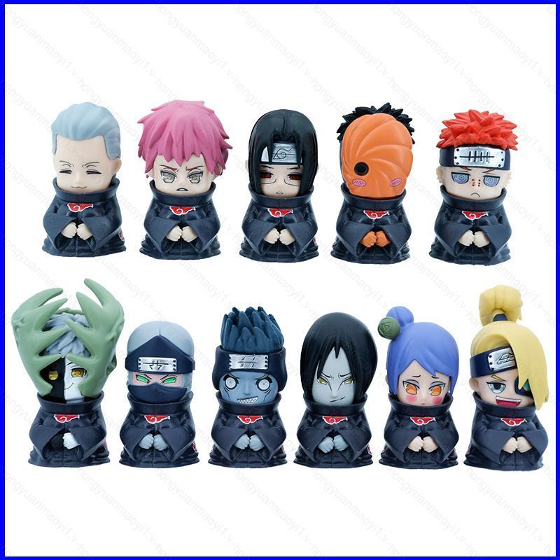 ZY1 11pcs Naruto Shippuden Hidan Obito Uchiha Pain Itachi Uchiha Akatsuki Chibi Action Figure เครื่อ