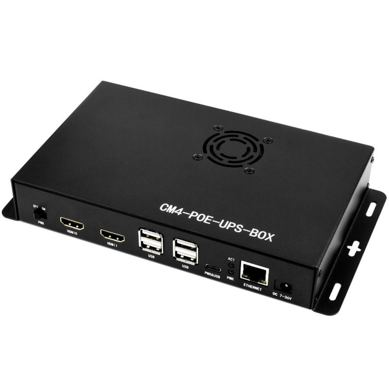 Raspberry Pie CM4 PoE UPS บอร์ดขยายโฮสต์แพ็คเกจ Dual-Channel HDTV Gigabit Ethernet Four-Channel USB 