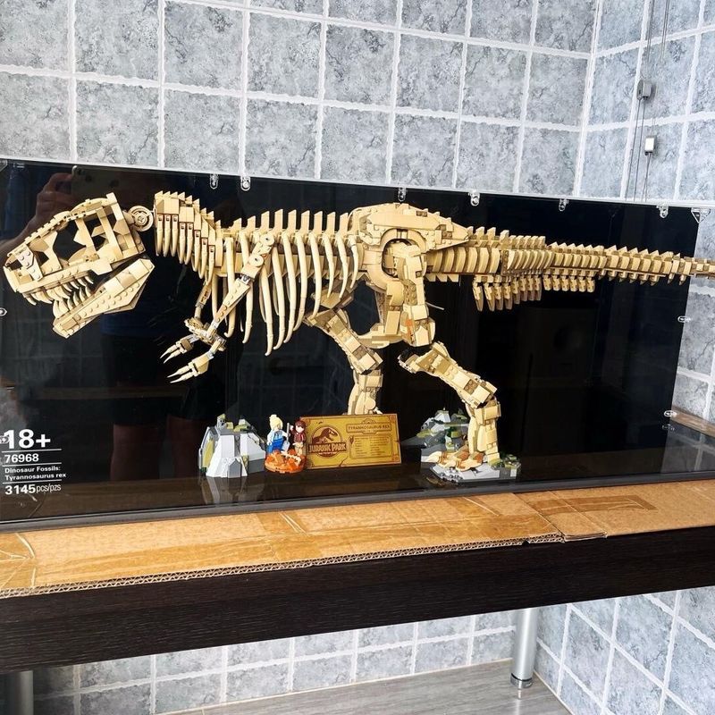 เข้ากันได้กับ Lego Jurassic World 76968 Tyrannosaurus Fossil กรอบประกอบอาคารบล็อกของเล่นไดโนเสาร์ w