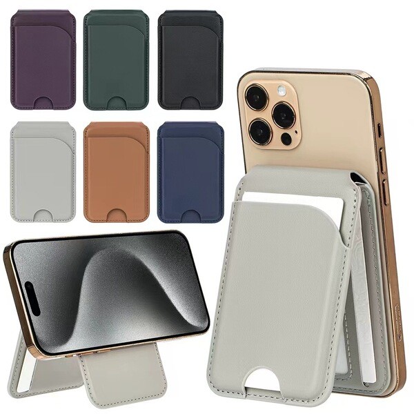 wallet true money wallet เหมาะสําหรับ แอปเปิล 165 โทรศัพท์มือถือ แม็กเซฟ ผู้ถือบัตรแม่เหล็กหนังใหม่ม