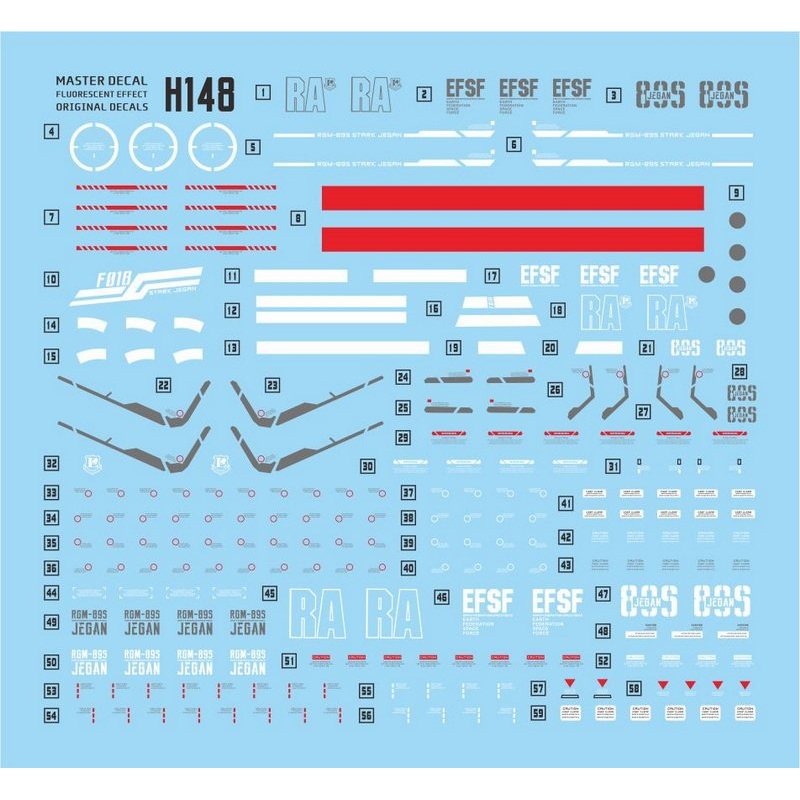 MASTER H148 HGUC HG 1/144 Prototype Stark Jegan 805 Water Slide Decal (ไม่มีฟิกเกอร์ ไม่มีโมเดล)