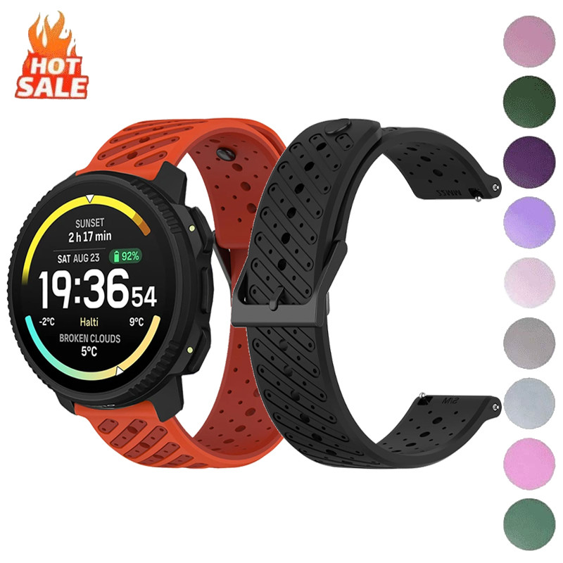 22mm Ocean Dual สีสายรัดซิลิโคนเหมาะสําหรับ Suunto Suunto แนวตั้ง 2 Race 2 Run 5 9 Peak 9 Peak Pro D5 สําหรับ Redmi นาฬิกา 5Active 5Lite 3Active 3Lite