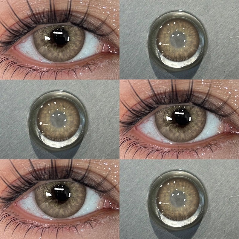 (COD) 2PCS=1Par brown คอนแทคเลนส์ 14.2mm Natural Soft Eyes MYAKHIE คอนแทคเลนส์ใช้รายปี
