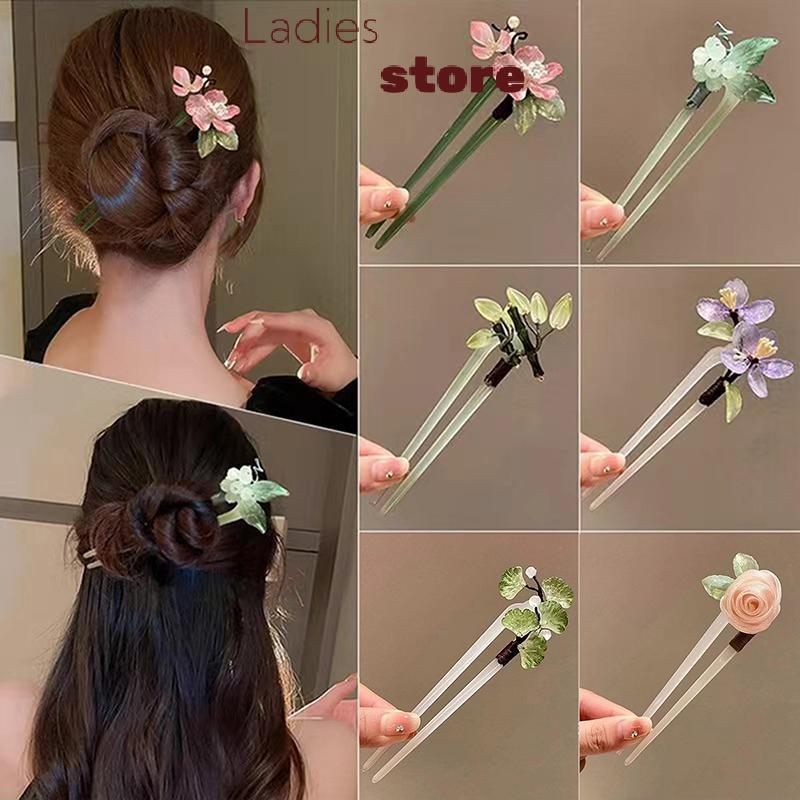 hairpin แบบแฟชั่น U-Shape ทำจากอะคริลิคดอกไม้ สำหรับคลิปผมและเครื่องประดับผมในงานแต่งงาน