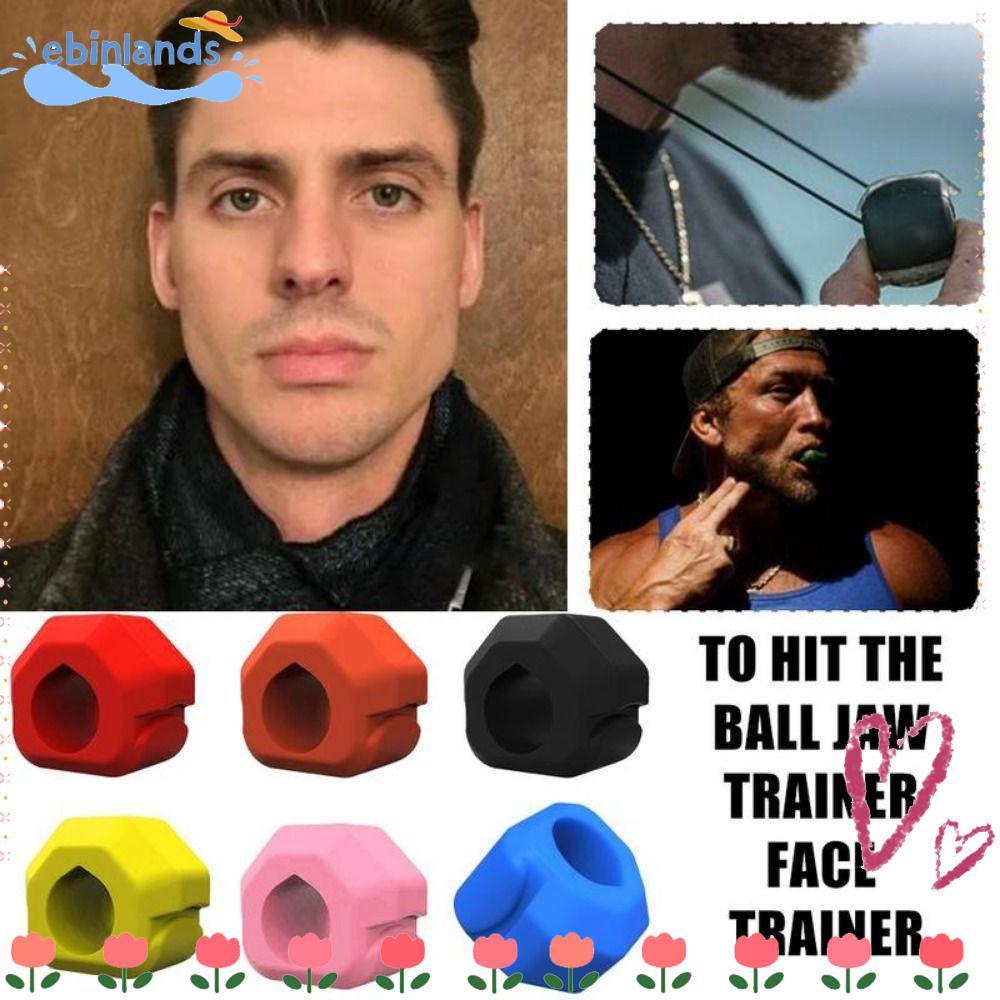 EBINLANDS Jaw Trainer, BPA ฟรีซิลิโคน Jawline Exerciser, Shaper Gum เม็ด Anti-stress นวด Ball Facial