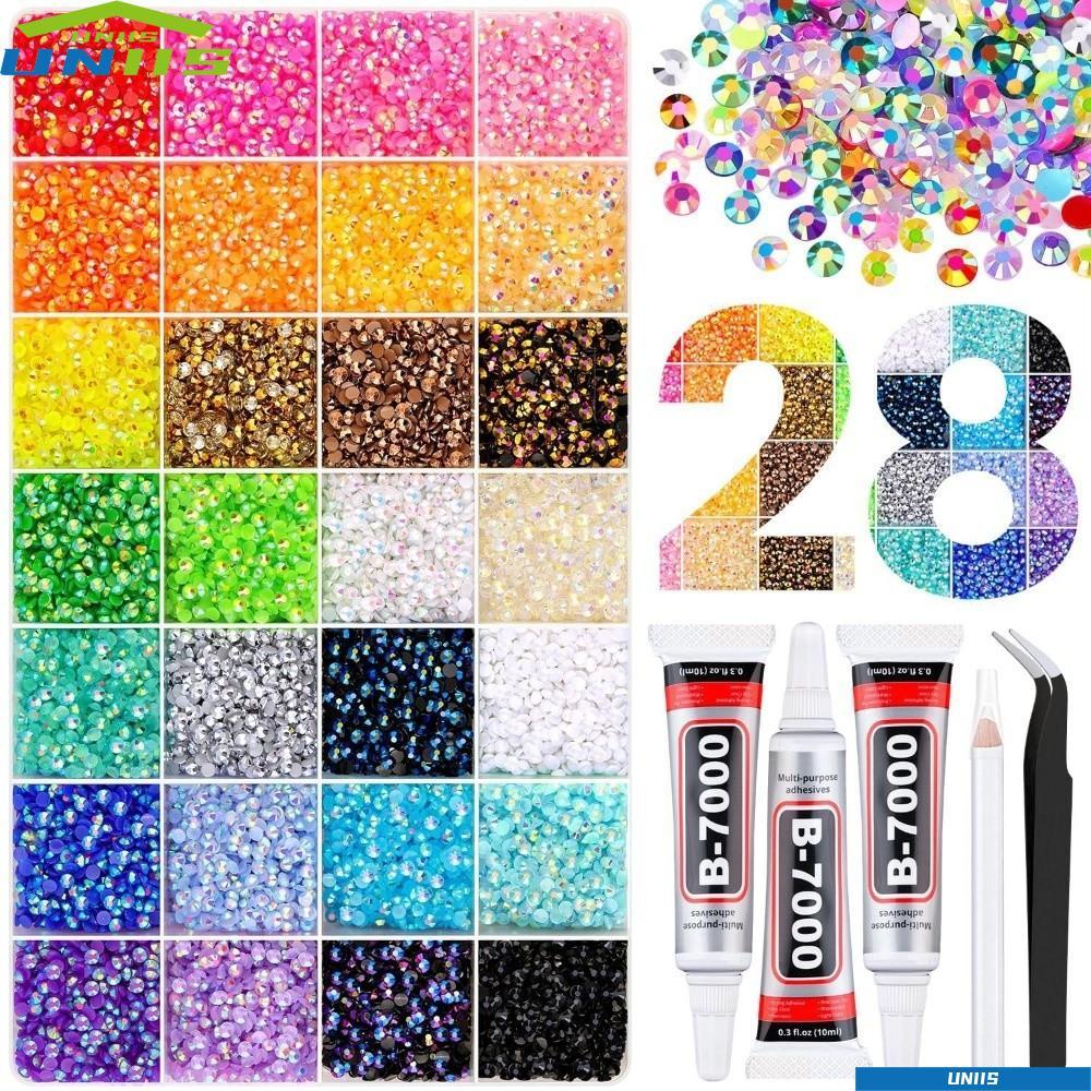 UNIIS เรซิ่น Rhinestone Kit DIY ตกแต่ง-multicolor jelly rhinestones สำหรับหมวกและของประดับ