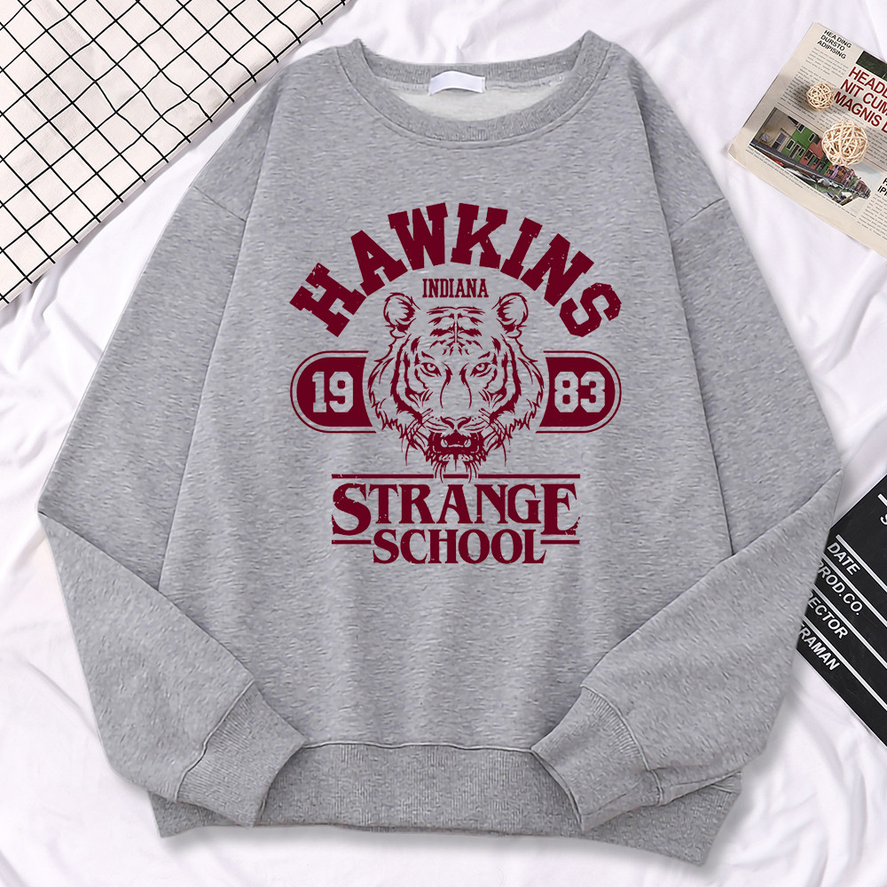 Casual Hawkins High School Indiana 1983 เสื้อฮู้ดพิมพ์ลาย