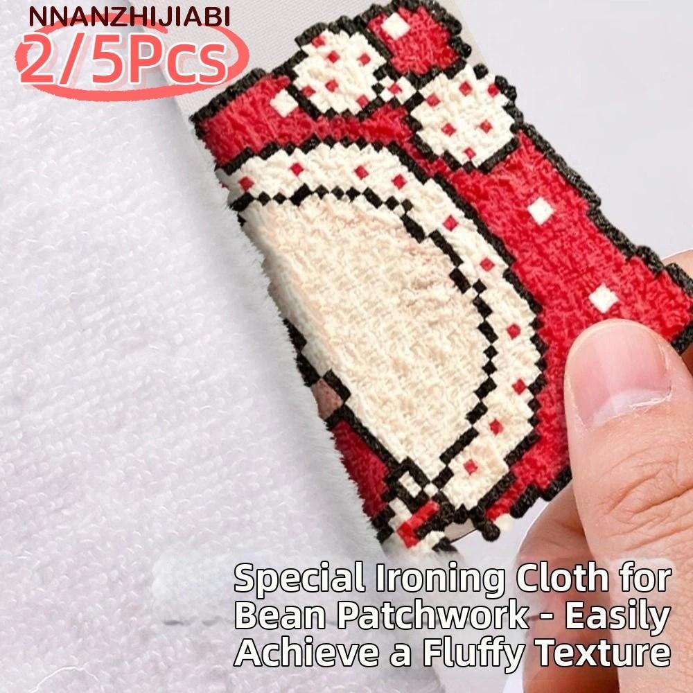 NANZHIJIABI 2/5 ชิ้นรีดผ้าสําหรับฟิวส์ลูกปัด, Plush Visual Effects DIY Perler ลูกปัดเบเกอรี่ผ้าขนหนูเสริม, Professional ผ้าฝ้ายทนความร้อนกดความร้อนผ้าขนหนู