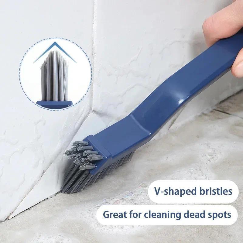 Effective Cleaning Brush for Corners and Gaps - 2-in-1 Multipurpose Bathroom and Floor Tiles Cleanin