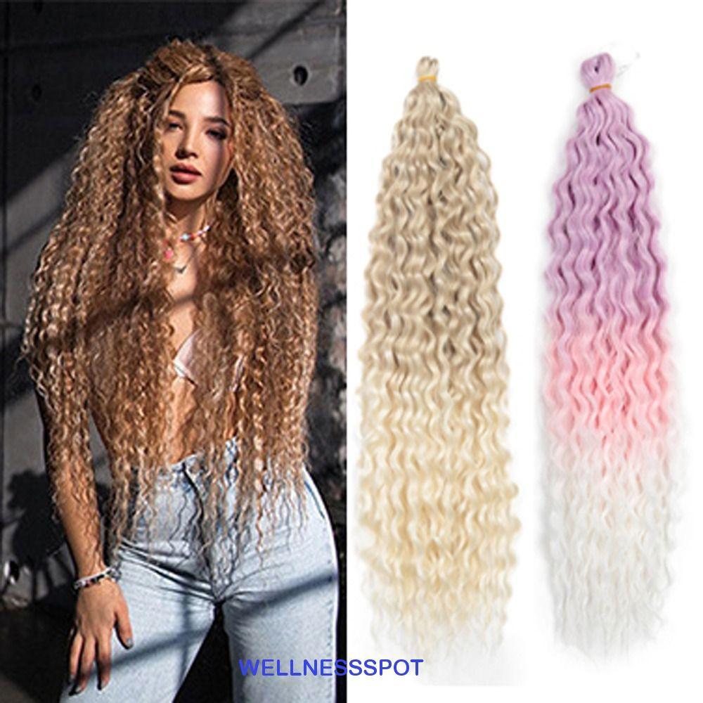 Wellnessspot โครเชต์สังเคราะห์ผมปุยทุกวันสไตล์บราซิล Braids Afro Curls ผม Extensions เส้นใยทนความร้อนผู้หญิงอเมริกันธรรมชาติ Kinky Curly ผม
