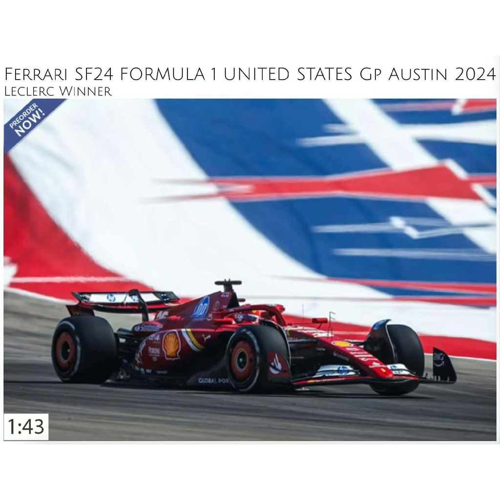 1: 43 BBR Ferrari SF24 2024 โมเดลรถ American Station Austin Le Claire F1