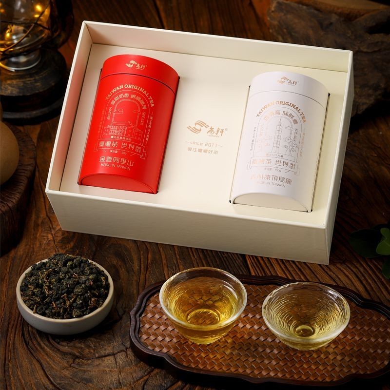 ไต้หวันเดิมนําเข้า Qingxin Dongding Oolong Tea + Jinxuan Alishan Tea กล่องของขวัญชาอัลไพน์ 300g 0110