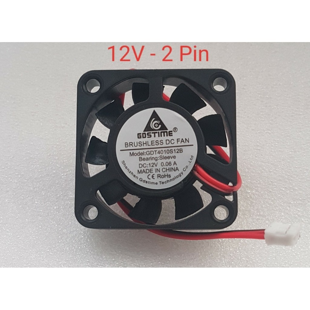 1X GDT4010S12B แขนBrushless DCพัดลมระบายความร้อน 40x40x10 มม.4010 12V 2pin 0.06A