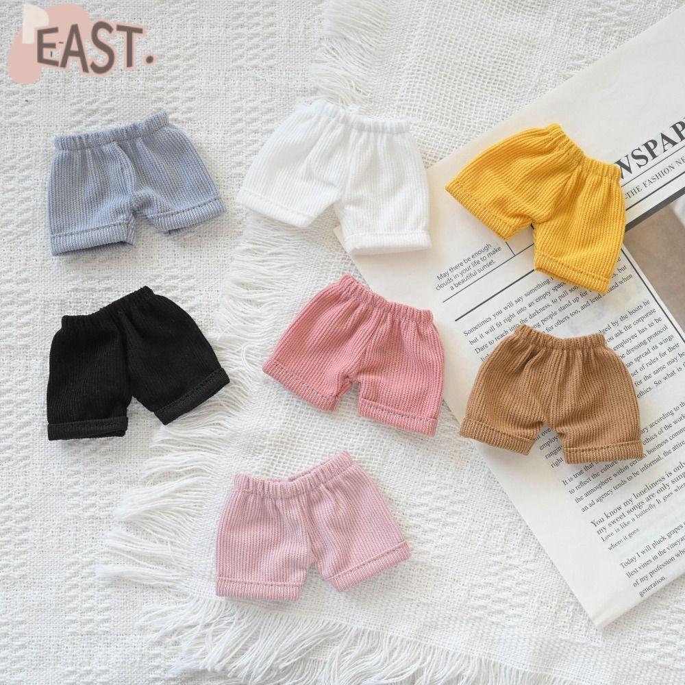 EASTS เสื้อยีนส์ตุ๊กตา, แฟชั่นกางเกงขาสั้นตุ๊กตาผ้าฝ้ายหลายสไตล์, ชุดลําลองอุปกรณ์เสริมสําหรับตุ๊กตาผ้าฝ้าย 10 ซม.