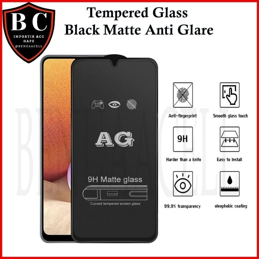 TEMPERED GLASS BLACK MATTE ANTI GLARE สําหรับ XIAOMI POCO M5 M5S M4 PRO M3 M3 PRO - BC88
