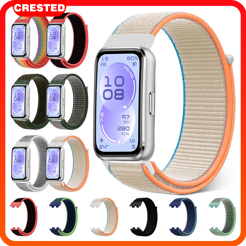 สายไนลอนหลอง for Smartwatch Huawei Band 11 11 Pro 10 9 8 NFC สายรัดข้อมืออ่อนเข็มขัดข้อมืออุปกรณ์เสริม