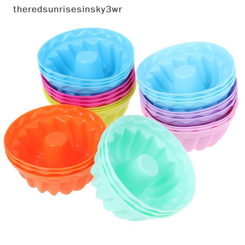 (the) 12 ชิ้น/เซ็ต Baking Jelly Mould ซิลิโคนพุดดิ้ง Cupcake มัฟฟินแม่พิมพ์โดนัท (TH)