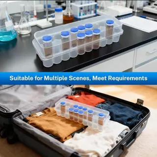 ALLUCK Microtube กล่องเก็บ, Stackable Vial Storage กล่องเปปไทด์พลาสติก 3/5/7/10mL จำนวนช่อง 2 / 10 และ 24 ช่อง
