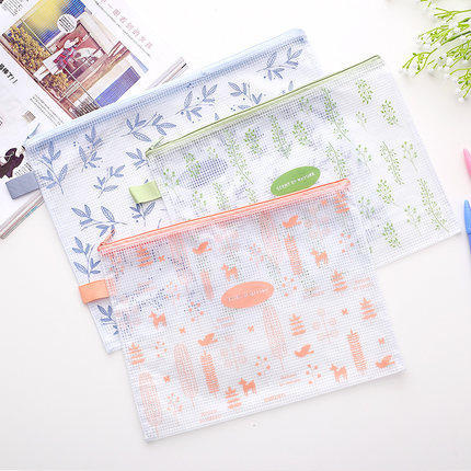 Deli Stationery 966182 5990 Grid Bag File Bag Zipper Bag A5/A4 Pull Side Bag File Bag