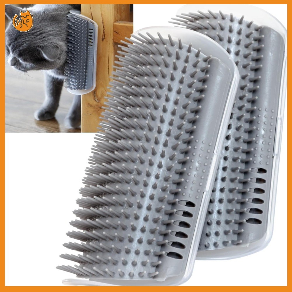 Cat Self Grooming แปรงผนังมุม Scratcher หวีนวดติดตั้งง่ายผม Remover สําหรับแมวในร่ม