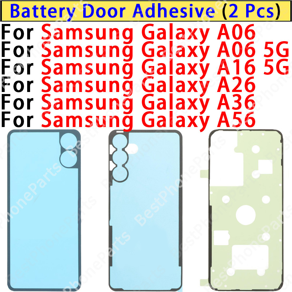 SAMSUNG แบตเตอรี่กันน้ําฝาหลังกาวสติกเกอร์กาวสําหรับSamsung Galaxy A06 A16 A26 A36 A56 5G (2 ชิ้น)