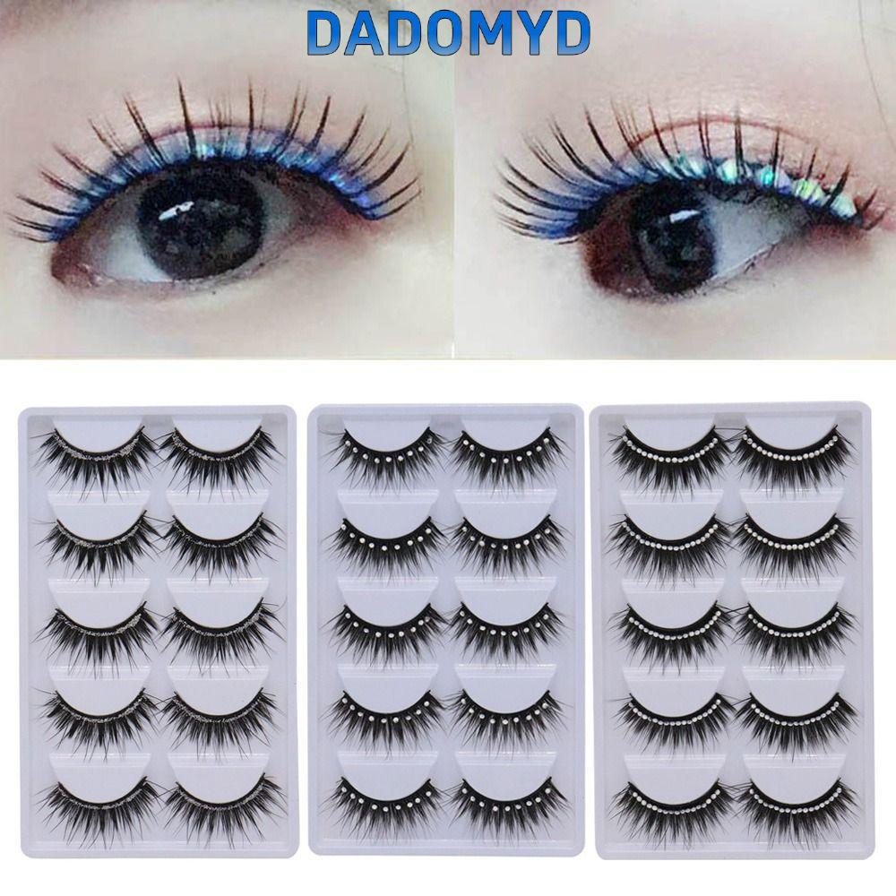 DADOMYD Diamond Manga Lashes Shiny Spiry fiber Glitter ผู้หญิงความงามหนา Long Eye Lashes