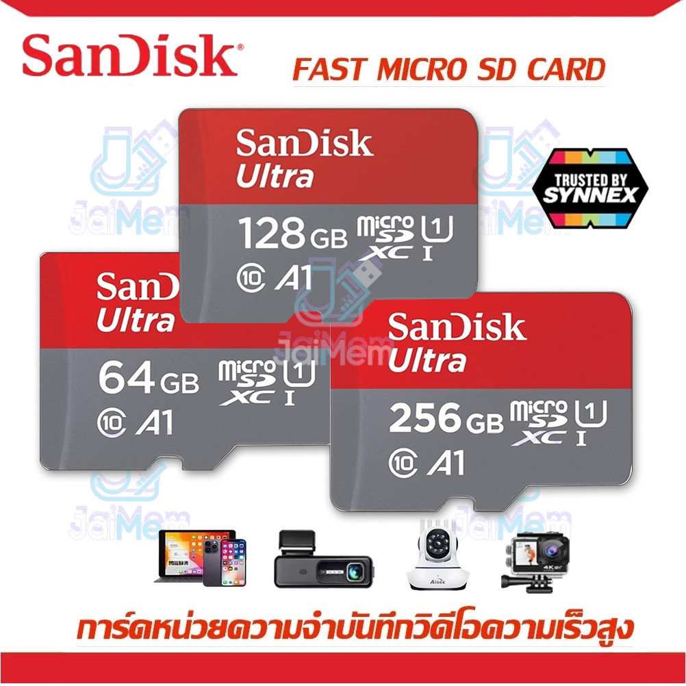 Sandisk Ultra Micro SD Card 128GB Speed 140MB/s, 256GB ,512GB Class10 A1Speed 150MB/s SDXC(SDSQUAC)