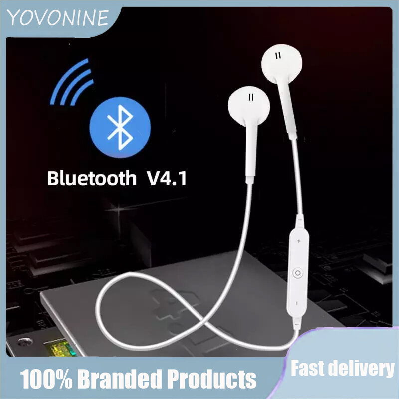 YOVONINE S6 หูฟังไร้สายชุดหูฟังเพลงสายคล้องคอกีฬาบลูทูธหูฟังสเตอริโอหูฟังพร้อมไมโครโฟนสําหรับ iPhone
