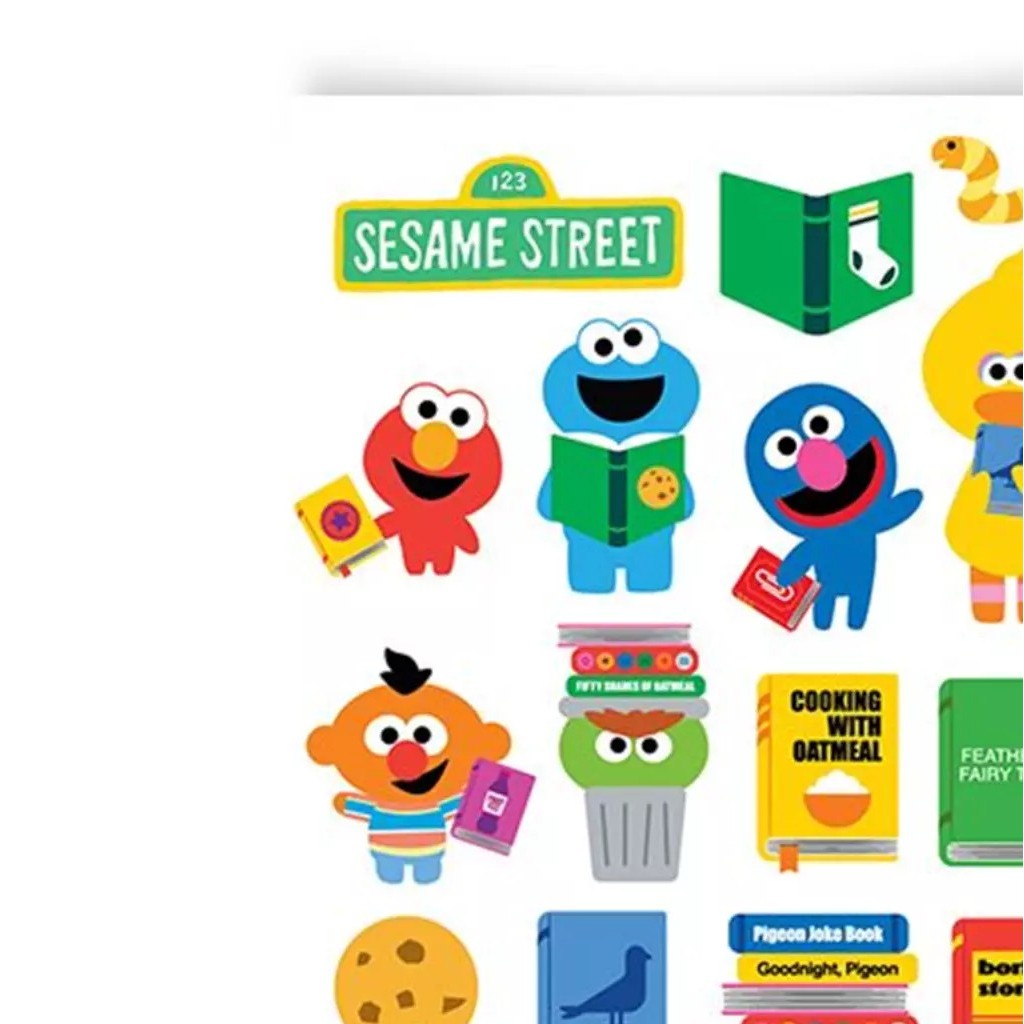 Bundanjai (หนังสือ) SST4-สติกเกอร์ : Sesame Street  Baby Family-1 A6 Sticker (A6-PP-STK-403) W10.5xH