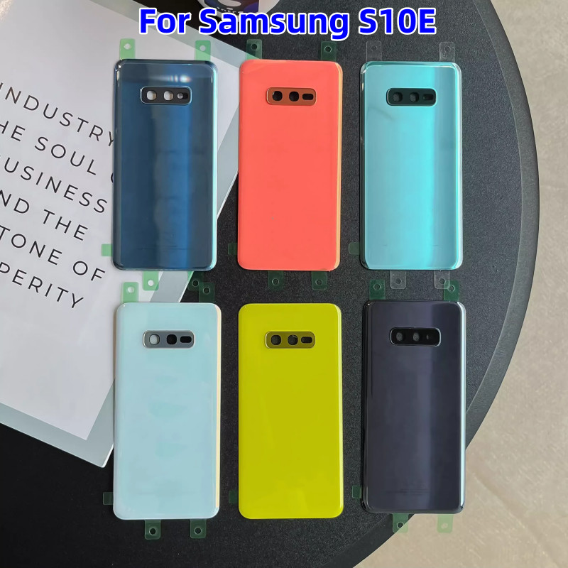 1X ฝาหลังกระจกด้านหลังสําหรับ Samsung Galaxy S10E SM-G9700 G970N/W G970U1 แบตเตอรี่ฝาครอบอะไหล่ซ่อมแ