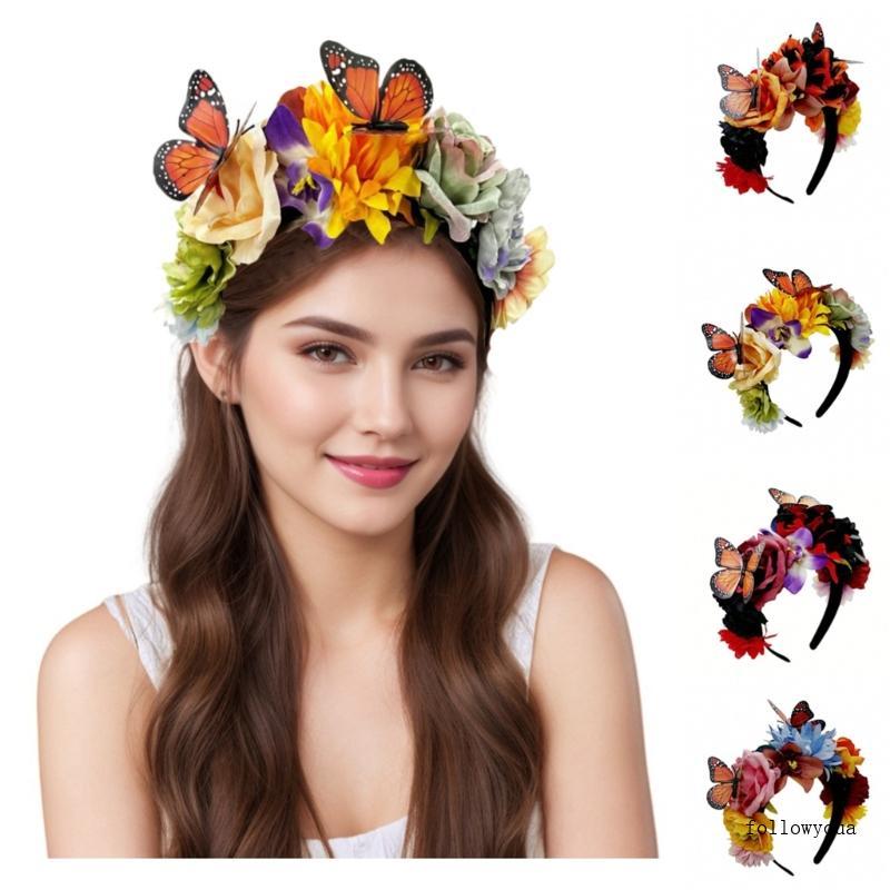 อุปกรณ์เสริมงานฉลอง Dia de los Muertos แบบ Mexicano วงกลมติดผมและของตกแต่งงานเล่น