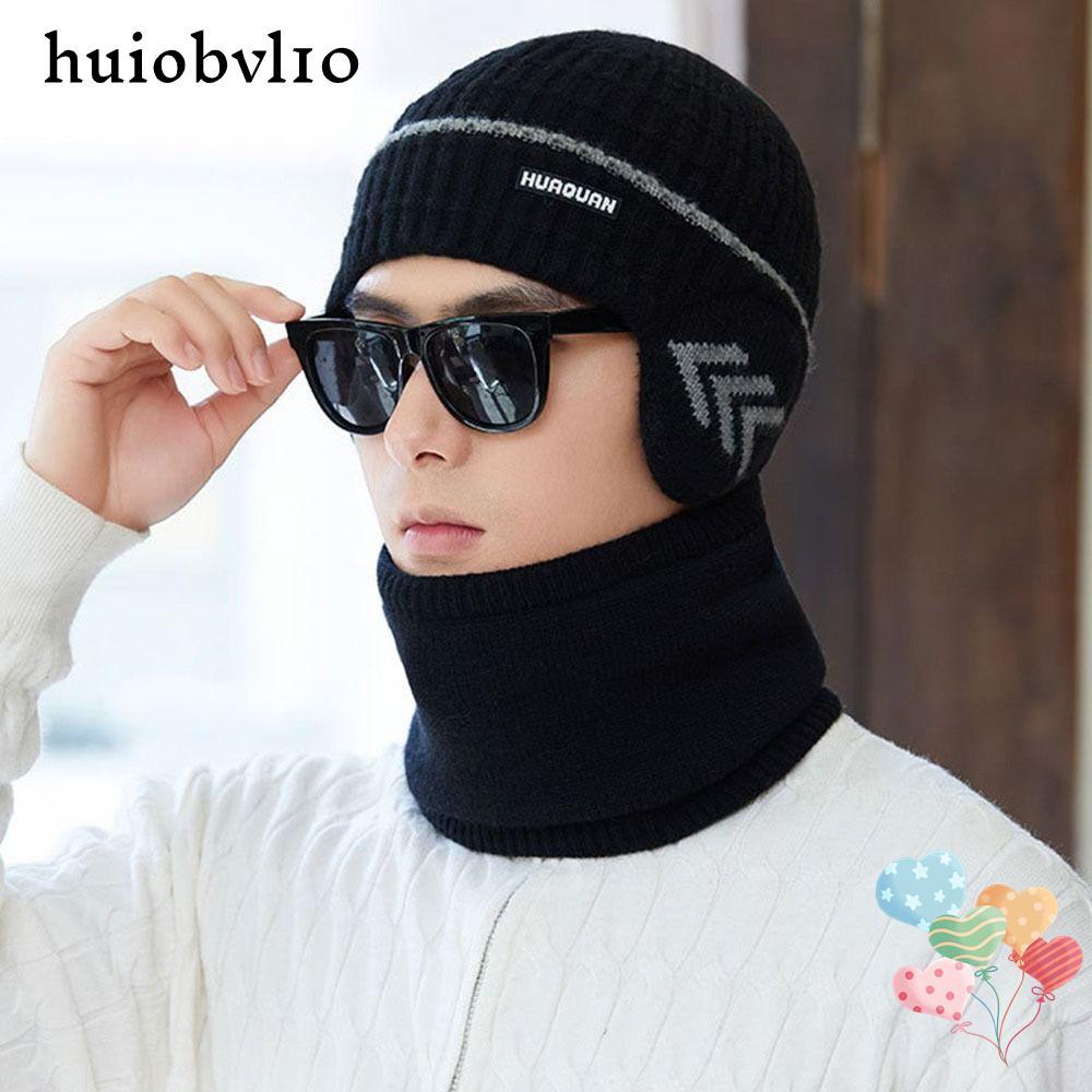 ชุดหมวกและผ้าพันคอนุ่ม Huobi VLT สำหรับผู้ชาย ออกแบบมาเพื่อกันลมในฤดูหนาว เหมาะสำหรับการขี่จักรยานแล