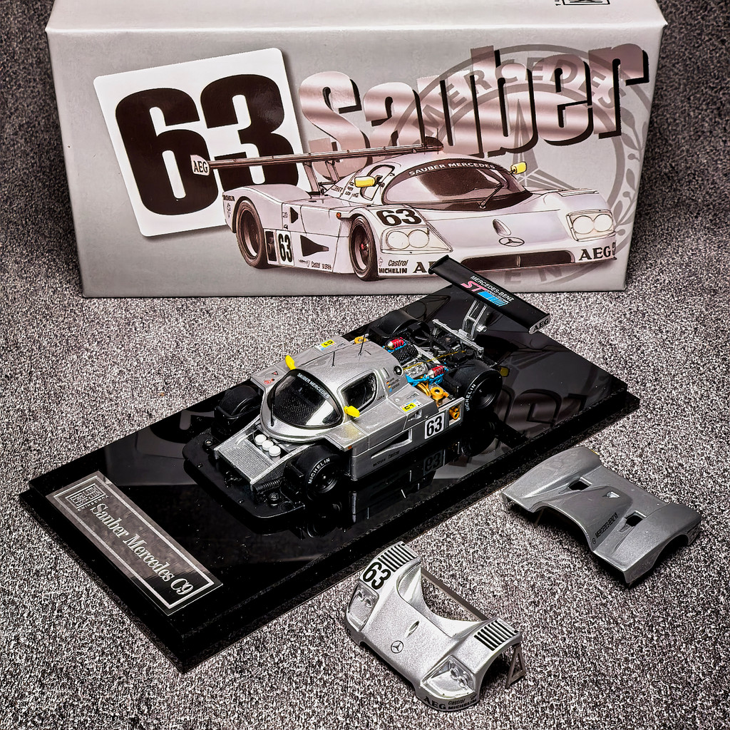 [คลังสินค้าพร้อม] YS Brave Victory 1: 64 Mercedes-Benz Sober Sauber C9 Racing ด้านหน้าด้านหลังโมเดลร