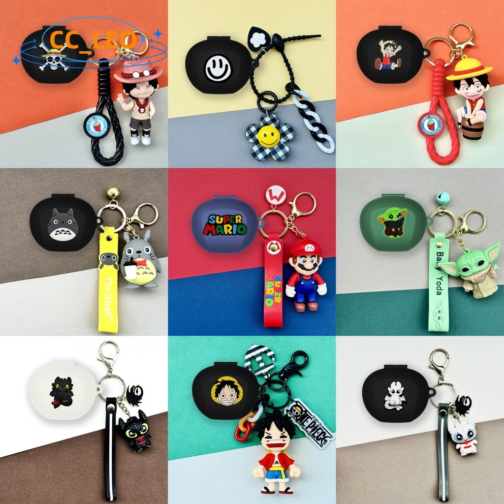 for EDIFIER NeoBuds Pro3 Case Cartoon One Piece Luffy Mario Keychain Pendant Cute Silicone Soft Case