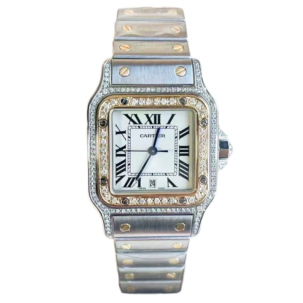 CT.Cartierese CRCartierese Santos Gold Diamond นาฬิกาภาษาอังกฤษสุภาพสตรี W20011C4