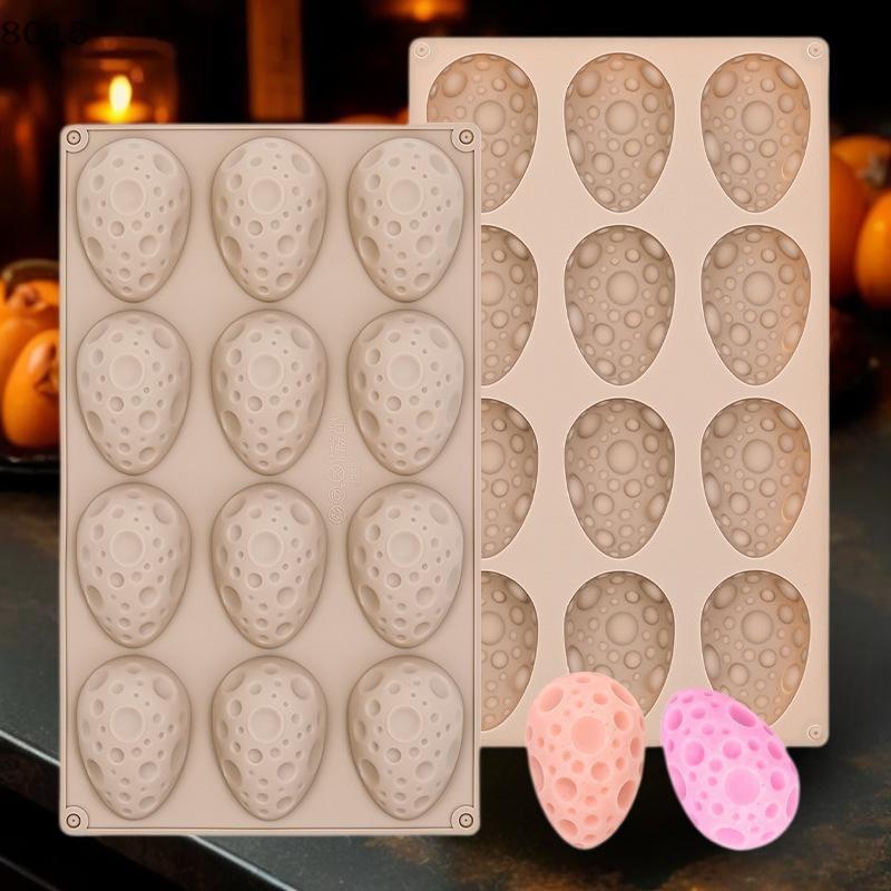 [8C15] 12 Cavity 3D Moon Mousse เค้กแม่พิมพ์ซิลิโคนไข่ช็อกโกแลตขนมแม่พิมพ์ Pastry Baking Mold [8C]