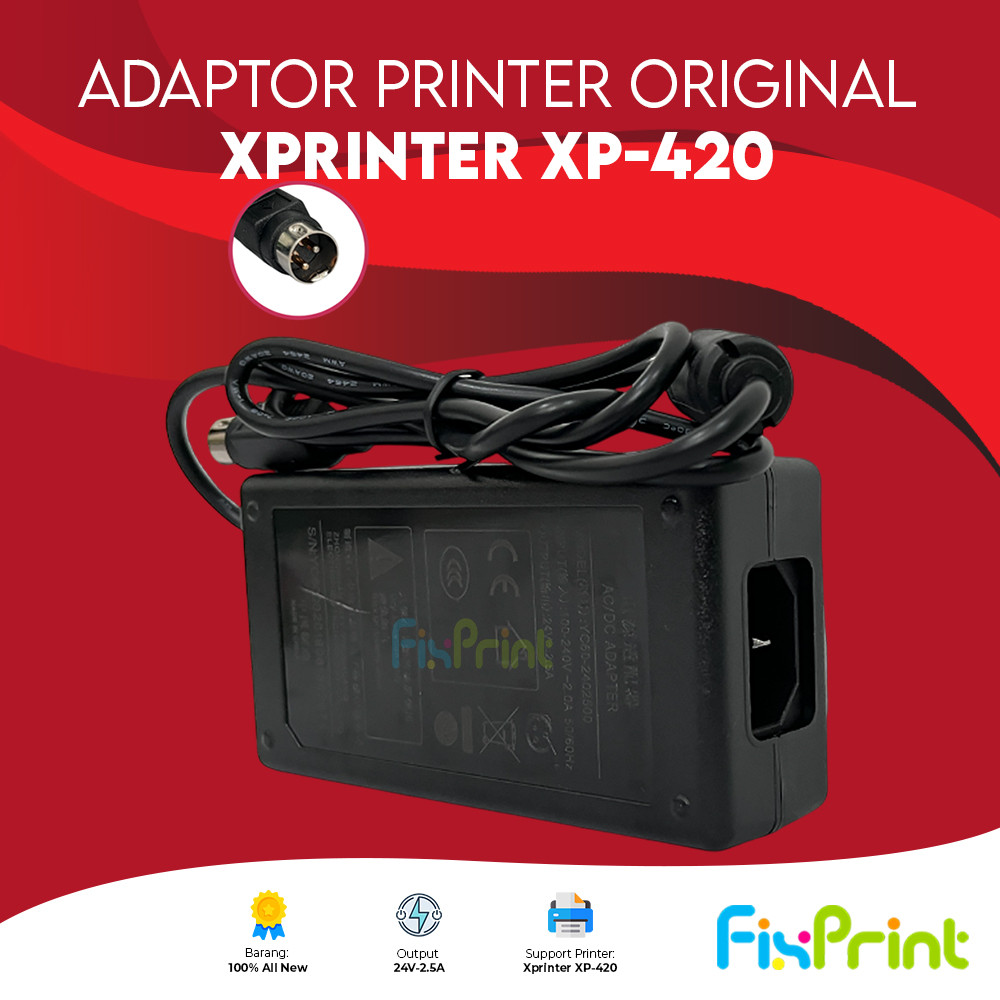 อะแดปเตอร์ 24V 24 โวลต์หรือ 2.5A 2.5 ampere เครื่องพิมพ์ความร้อนใหม่ XPrinter XP420 XP4601 XP 420B X