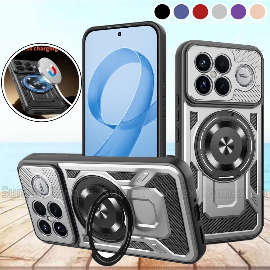 แม่เหล็กชาร์จแหวนขาตั้งกันกระแทกเคสโทรศัพท์สําหรับ Xiaomi Poco F8 Ultra POCOF8 Pro 5G เกราะ Hard ปลอกผู้ถือรถฝาครอบ Mi Poko F7 F8Ultra F8Pro 2025