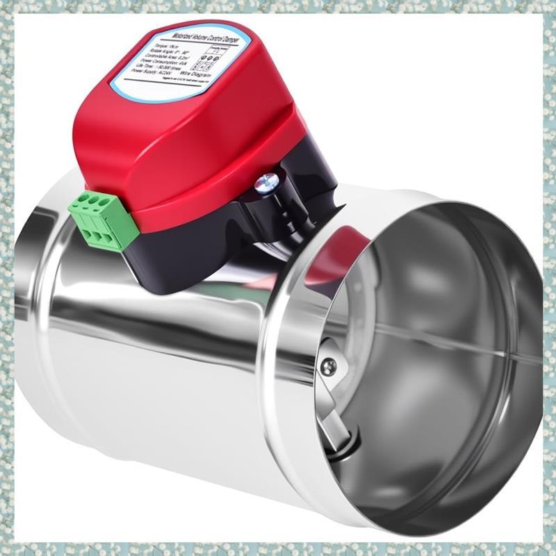 [h5bl3j6wj.ph] 4" Motorized Duct Damper Backdraft Damper Airflow Control Damper สําหรับระบบ HVAC