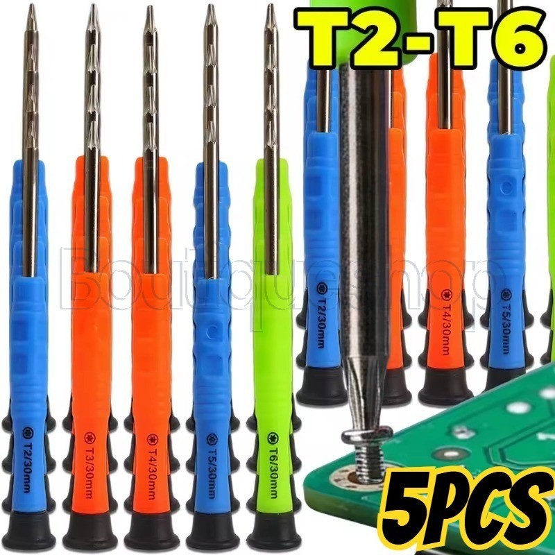 5 ชิ้น/เซ็ต Torx Star Head ไขควง - เครื่องมือซ่อมรถยนต์ DIY - Mini T2-T6 แม่เหล็กไขควงความแม่นยํา - อุปกรณ์เสริมฮาร์ดแวร์ - สําหรับโทรศัพท์, นาฬิกา, แล็ปท็อปซ่อม