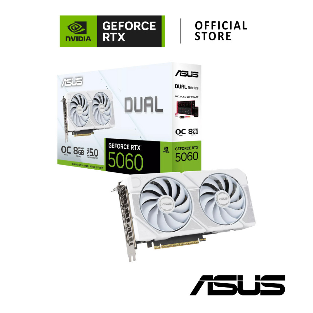 ASUS Dual GeForce RTX™ 5060 White OC Edition 8GB GDDR7 VGA Card การ์ดจอ